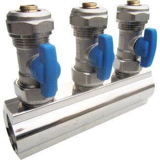 GEMONTEERDE VERDELER 4/4"- 6 AANSL. 16/2 -BLAUW