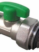 MINI GLOBAL VALVE WITH HEAD 1/2"M X 3/4" EURO-CON GREEN