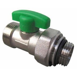 MINI BOLKRAAN MET KOP 1/2"M  X 3/4" EURO-CON GROEN
