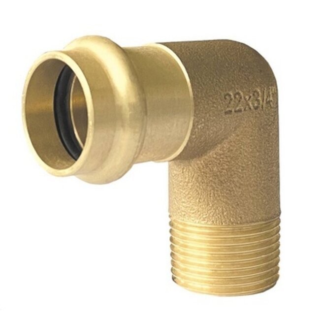 V-PRESS KOPER  WAT. knie 90° BUI.DR. 28 x 1"