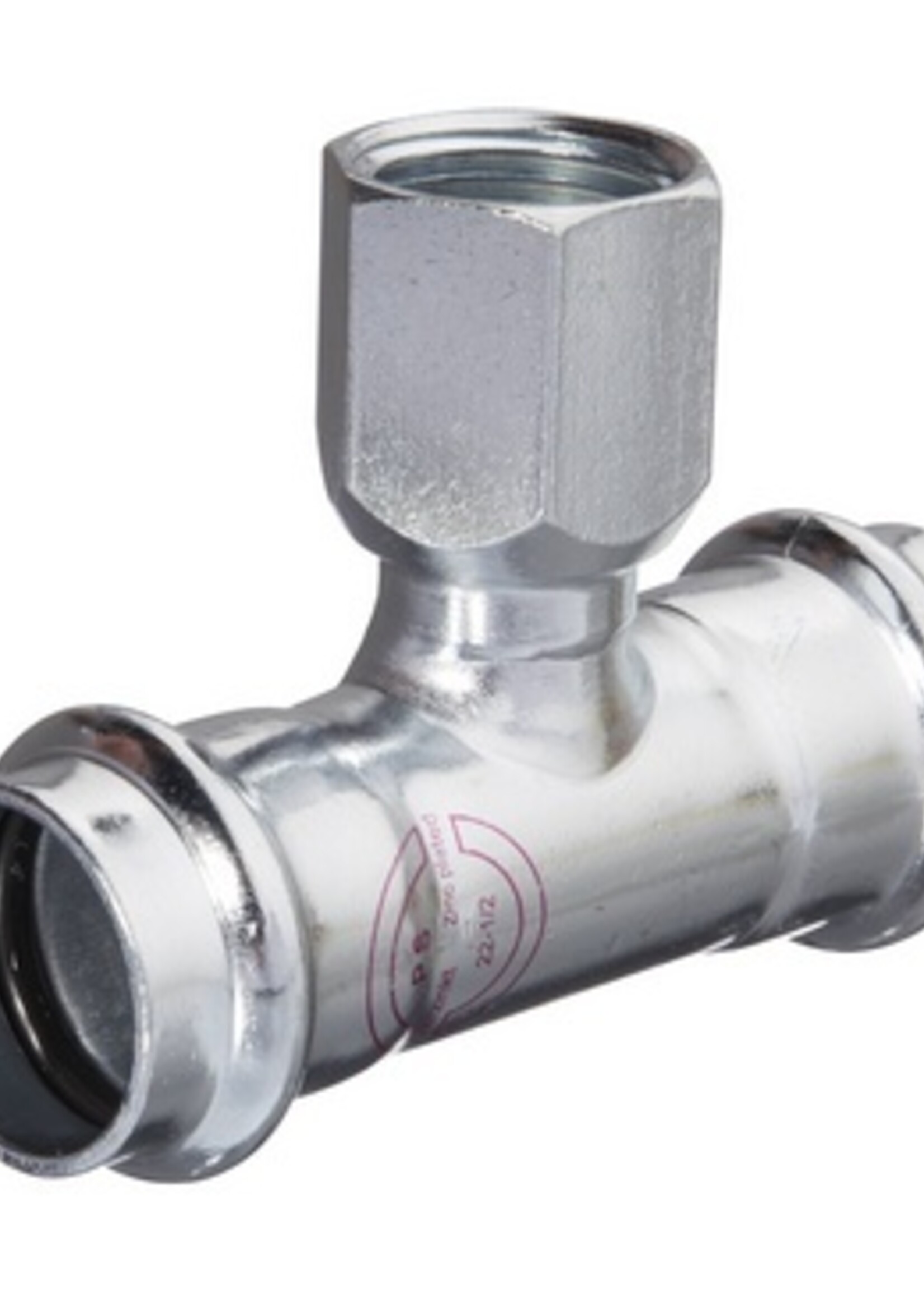 V-PRESS ST. ZINC PLATED T-PIECE I.THR. 15 x 1/2" x 15
