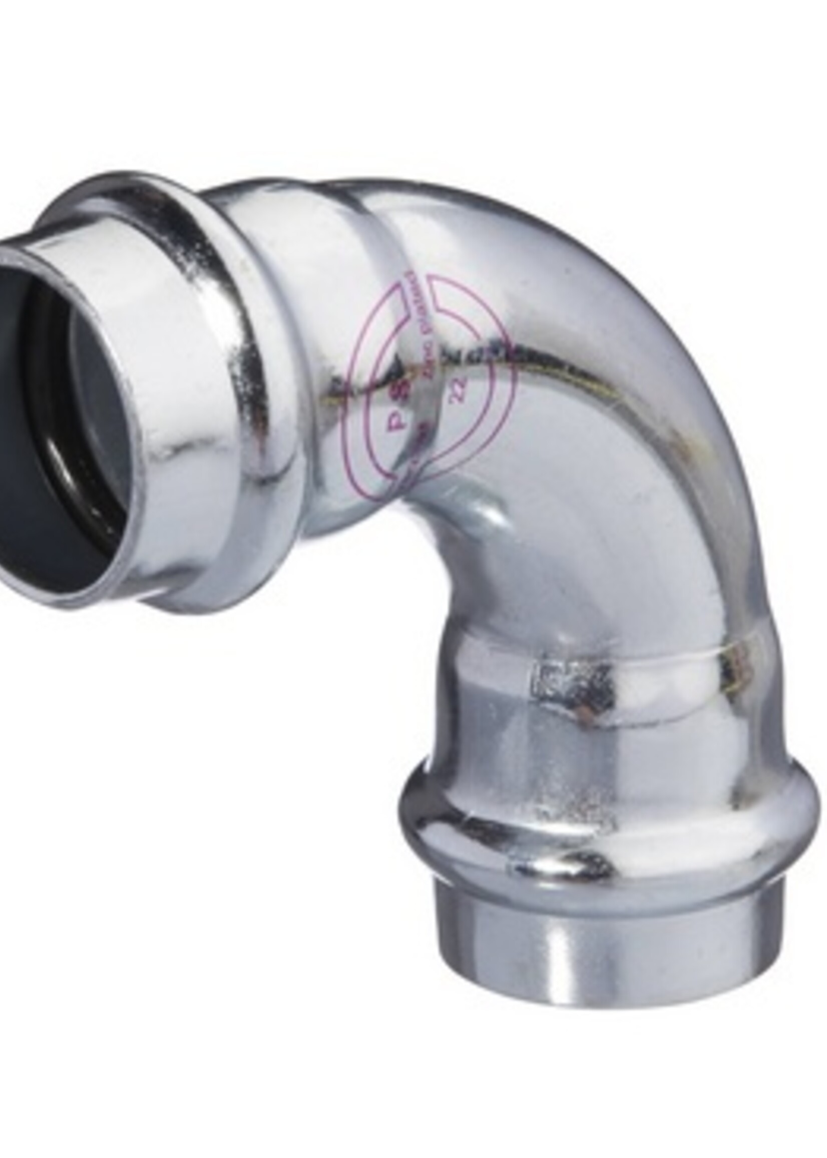 V-PRESS ST. ZINC PLATED BEND 90° 22 x 22