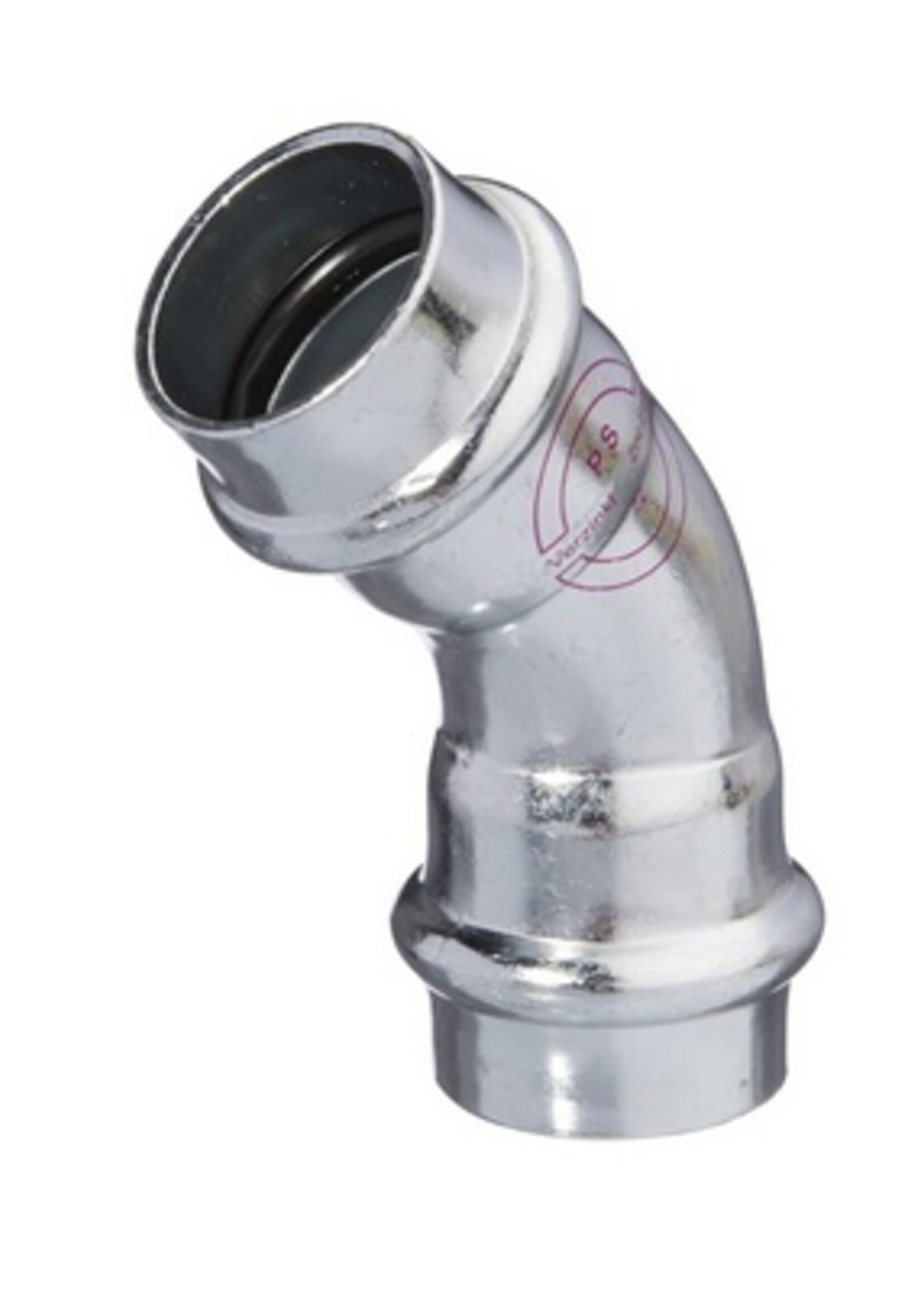 V-PRESS ST. ZINC PLATED BEND 45° FF 54 x 54