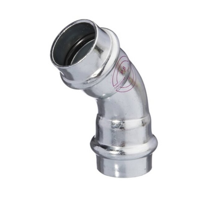 V-PRESS ST. VERZINKT BOCHT 45° FF 54 x 54