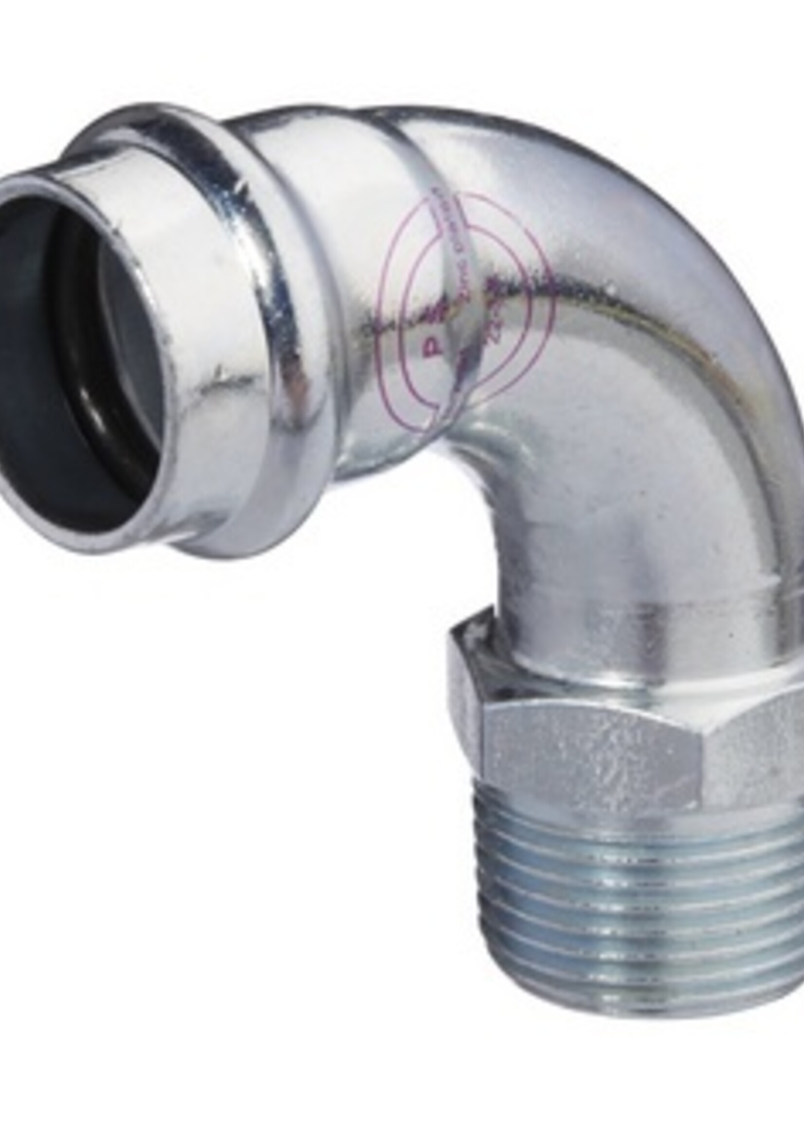 V-PRESS ST. ZINC PLATED BEND 90° EXTERNAL DR. 15 x 1/2"