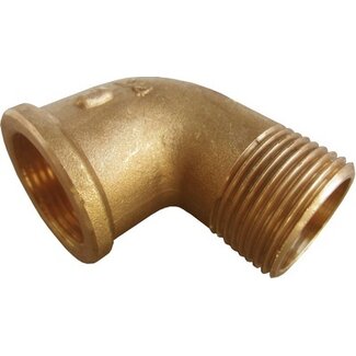 MESSING DRAADFITTING (ZWAAR)  KNIE 1/2"MF