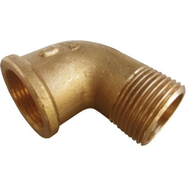 MESSING DRAADFITTING (ZWAAR)  KNIE 1/2"MF