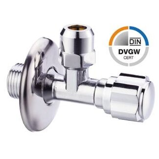HOEKSTOPKRAAN DRAAIKNOP 1/2"M X 10 MET ROSAS DVGW