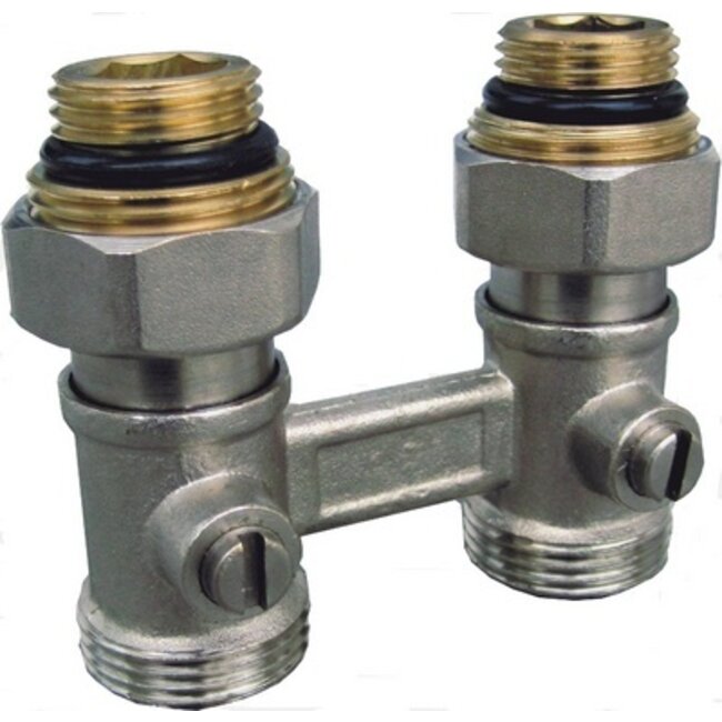 H-BLOK RECHT 1/2"M X3/4"M EUROCONE