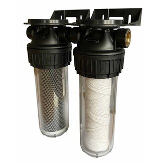 DUBBELE FILTER 3/4" MET FILTER ELEMENTEN