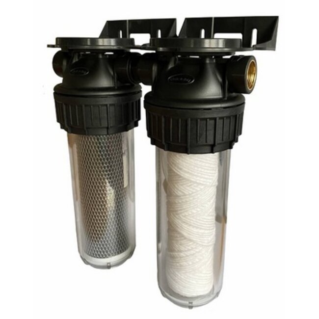 DUBBELE FILTER 3/4" MET FILTER ELEMENTEN