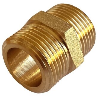 1/2" MM NIPPEL MESSING  VLAK DICHTEND
