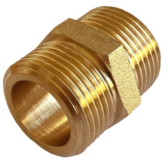 1/2" MM NIPPEL MESSING  VLAK DICHTEND