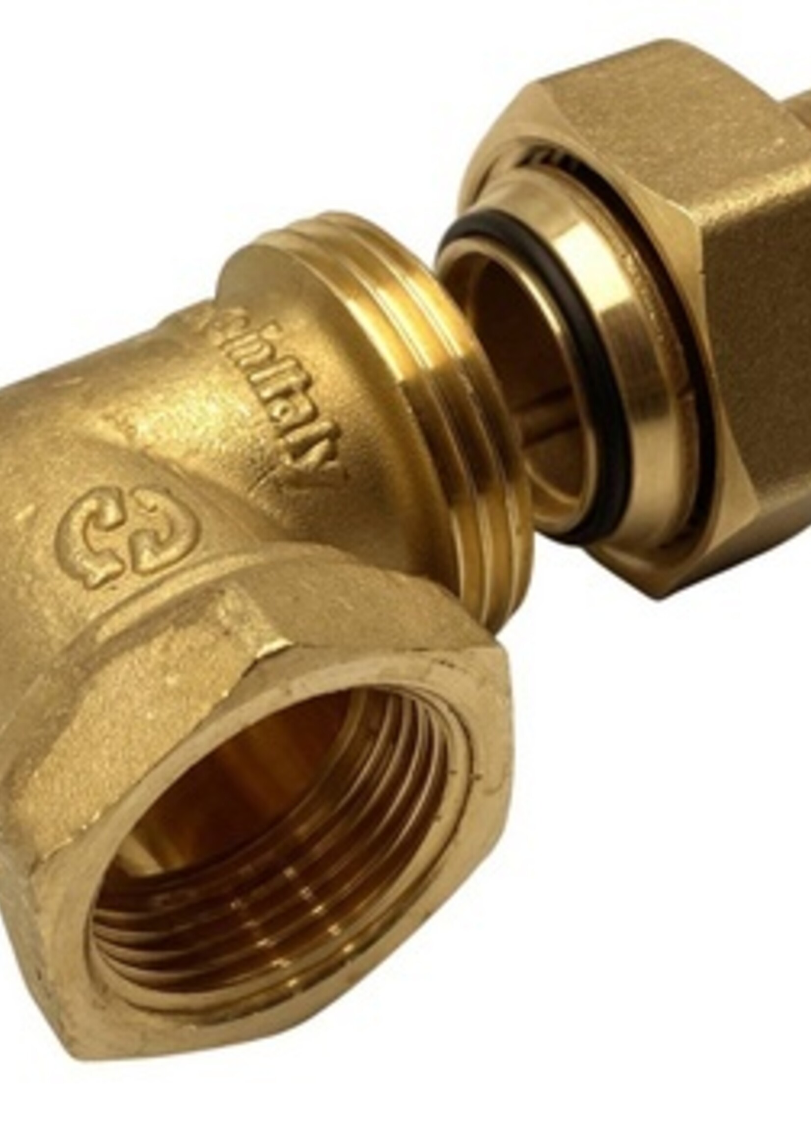 3-PIECE BRASS ANGLED 3/4"MF (O-RING)