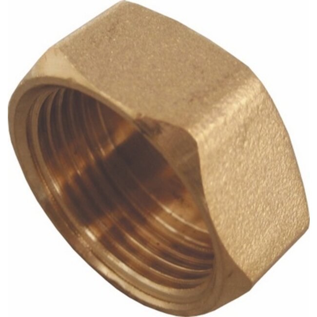MESSING DRAADFITTING KAP 1/4" F