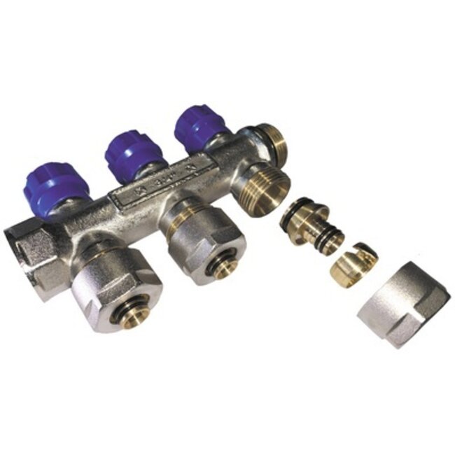 VERDELER 3/4" - 2 x 16/2 MM BLAUW COMPACT