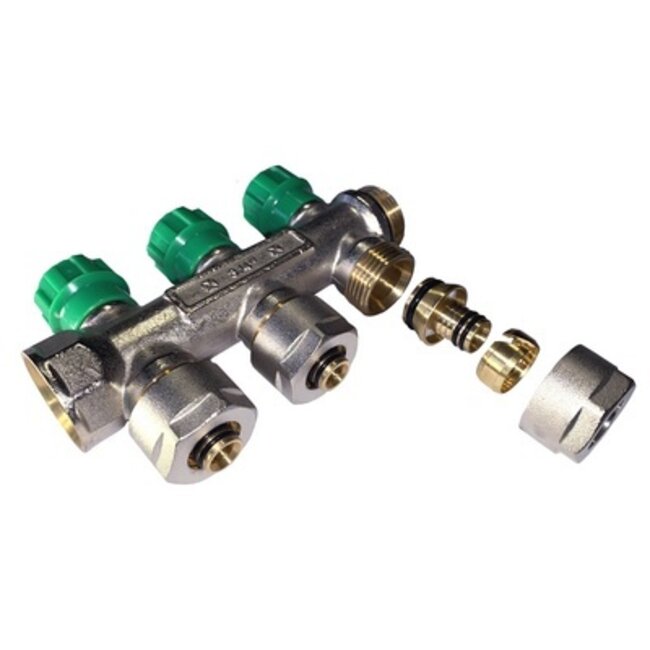 VERDELER 3/4" - 4 x 16/2 MM GROEN COMPACT
