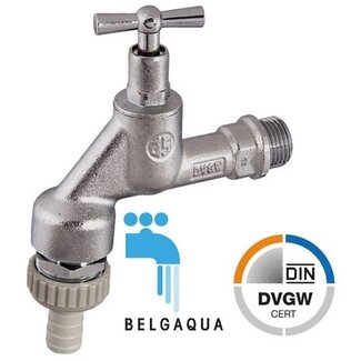 DUBBELDIENSTKRAAN 1/2" BELGAQUA CHROMAT
