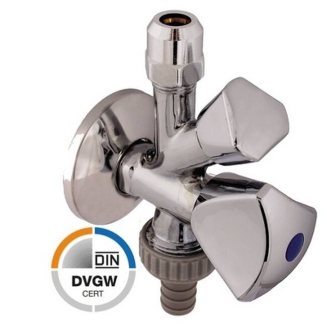 KOMBI HOESTOPKRAAN 1/2" DVGW CHROMAT