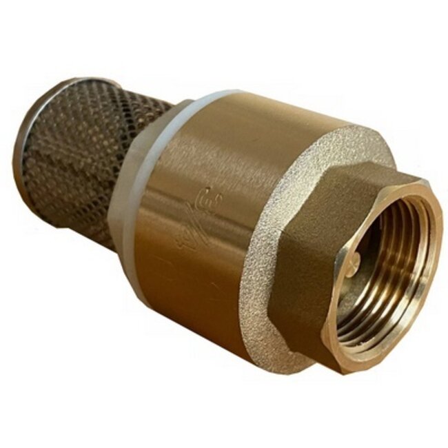 1/2" VOETKLEP MESSING,  RVS ZUIGKORF