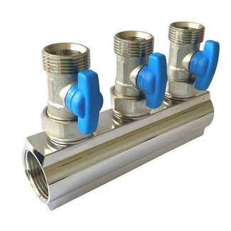 GEMONT. VERDELER 4/4"-8 x 3/4" EURO-CONE- BLAUW