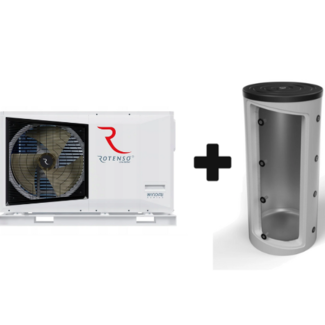 ACTIE! Inclusief Installatie Hybride(All-electric ready) 10kW Rotenso Monobloc 1-fase + 50L Buffertank (mogelijk met alle modellen 6/ t/m 16kw)