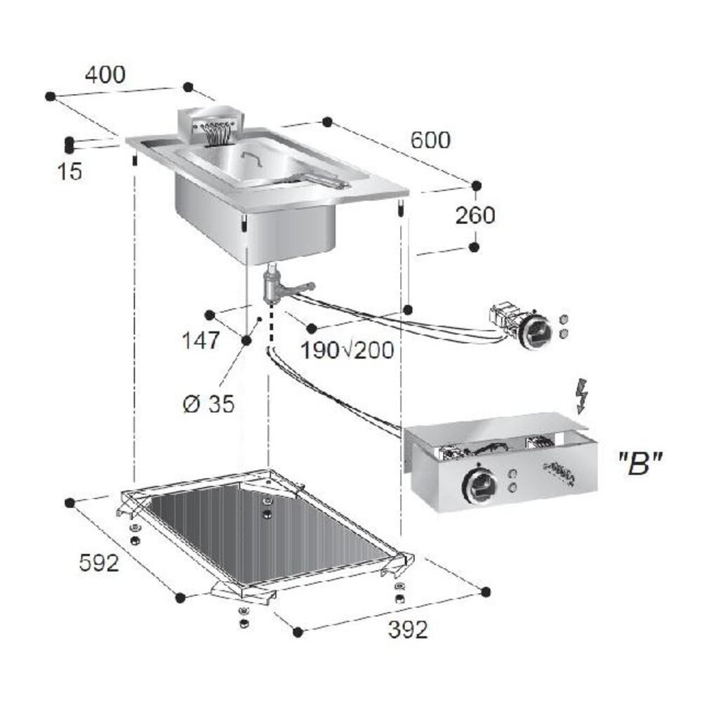 Combisteel El. friteuse 1x10 l | 7266.0070