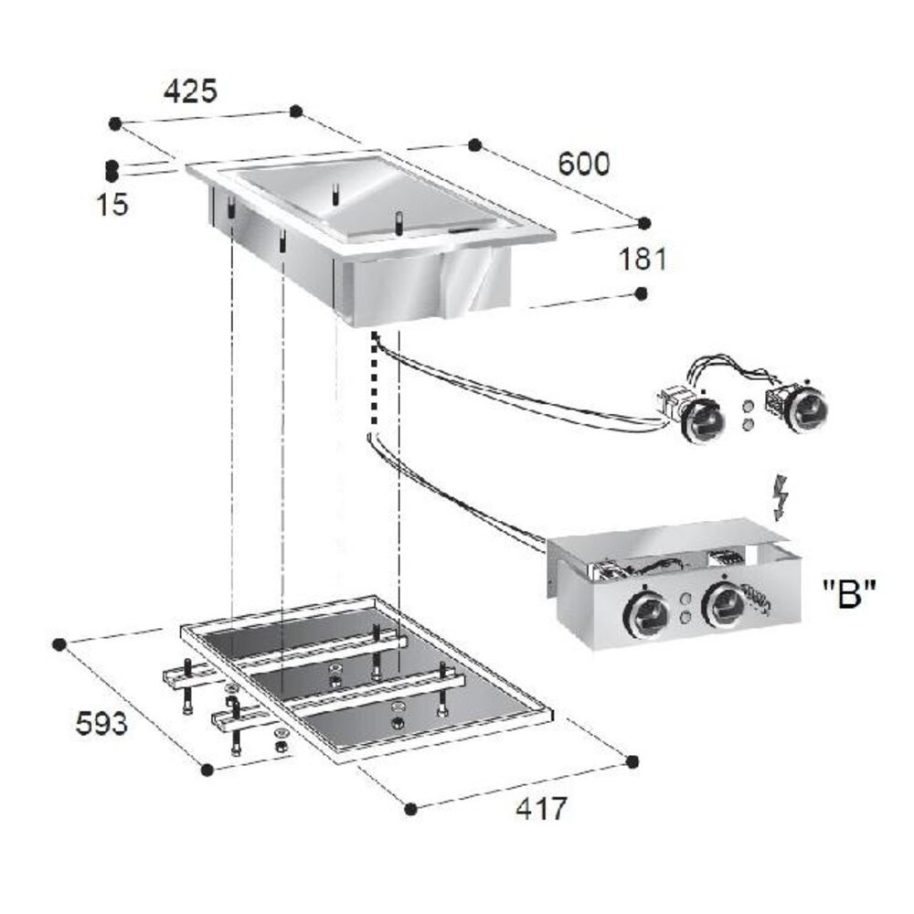 Combisteel El.bakplaat chroom 400v | 7266.0055 Combisteel El.bakplaat chroom 400v | 7266.0055