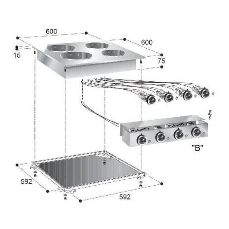 Combisteel El. kookunit 4 pl. | 7266.0030 Combisteel El. kookunit 4 pl. | 7266.0030