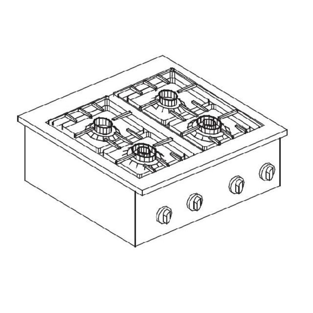 Combisteel Gas kookunit 4 br. 18kw | 7266.0015 Combisteel Gas kookunit 4 br. 18kw | 7266.0015