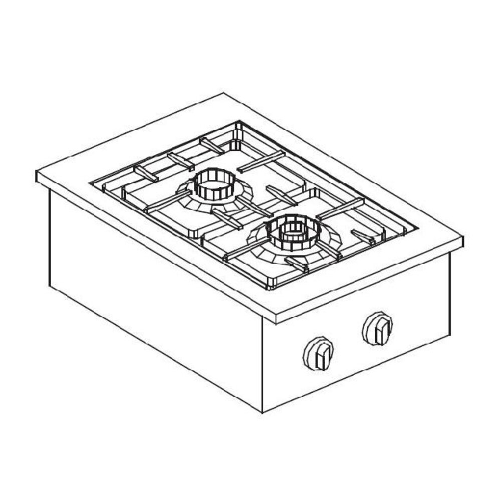 Combisteel Gas kookunit 2 br. 7kw | 7266.0010 Combisteel Gas kookunit 2 br. 7kw | 7266.0010