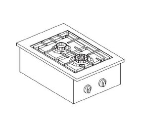Combisteel Gas kookunit 2 br. 7kw Combisteel Gas kookunit 2 br. 7kw