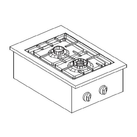 Combisteel Gas kookunit 2 br. 9kw | 7266.0005 Combisteel Gas kookunit 2 br. 9kw | 7266.0005