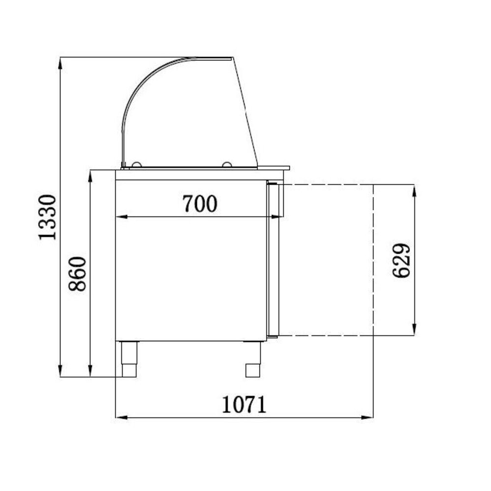 Combisteel Koelwerkbank glasopstand 3 drs | 7950.0415 Combisteel Koelwerkbank glasopstand 3 drs | 7950.0415