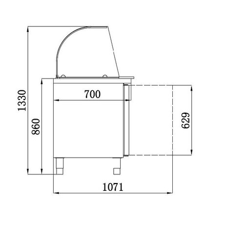 Combisteel Koelwerkbank glasopstand 3 drs | 7950.0415 Combisteel Koelwerkbank glasopstand 3 drs | 7950.0415