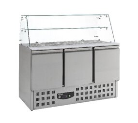 Combisteel Gekoelde saladette glas 3 drs Combisteel Gekoelde saladette glas 3 drs