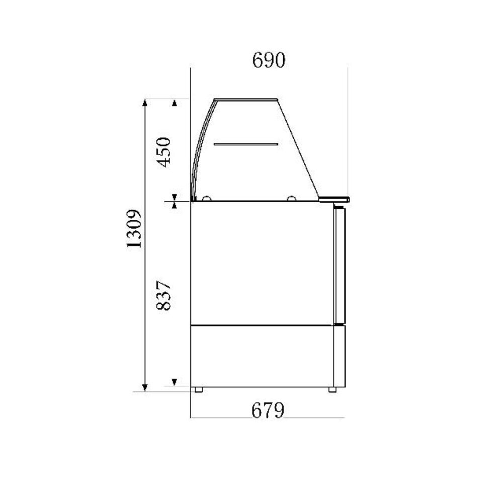 Combisteel Gekoelde saladette glas 3 drs | 7950.0405 Combisteel Gekoelde saladette glas 3 drs | 7950.0405