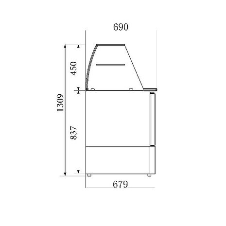 Combisteel Gekoelde saladette glas 3 drs | 7950.0405 Combisteel Gekoelde saladette glas 3 drs | 7950.0405