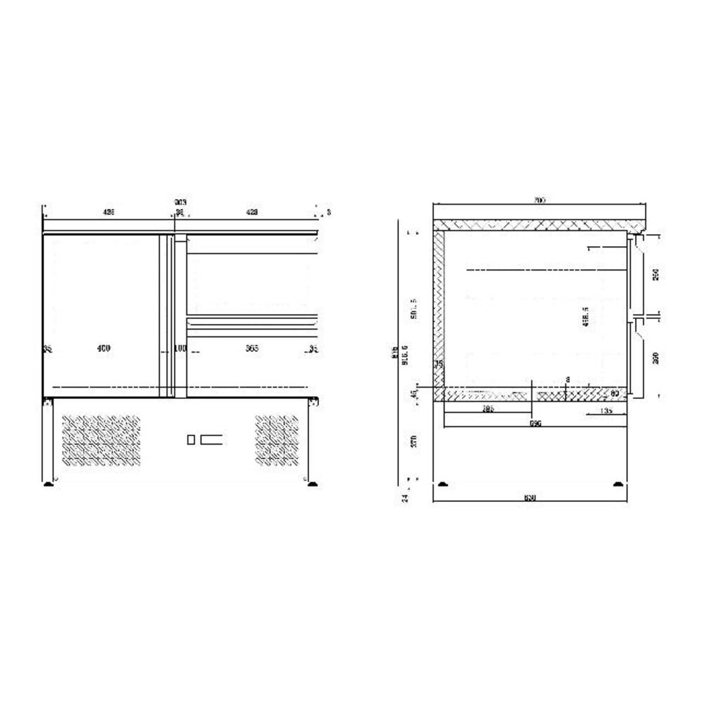 Combisteel Koelwerkbank 1 deur 2 laden | 7950.0108 Combisteel Koelwerkbank 1 deur 2 laden | 7950.0108
