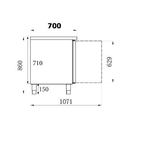 Combisteel 700 koelwerkbank 3 drs | 7950.0082 Combisteel 700 koelwerkbank 3 drs | 7950.0082