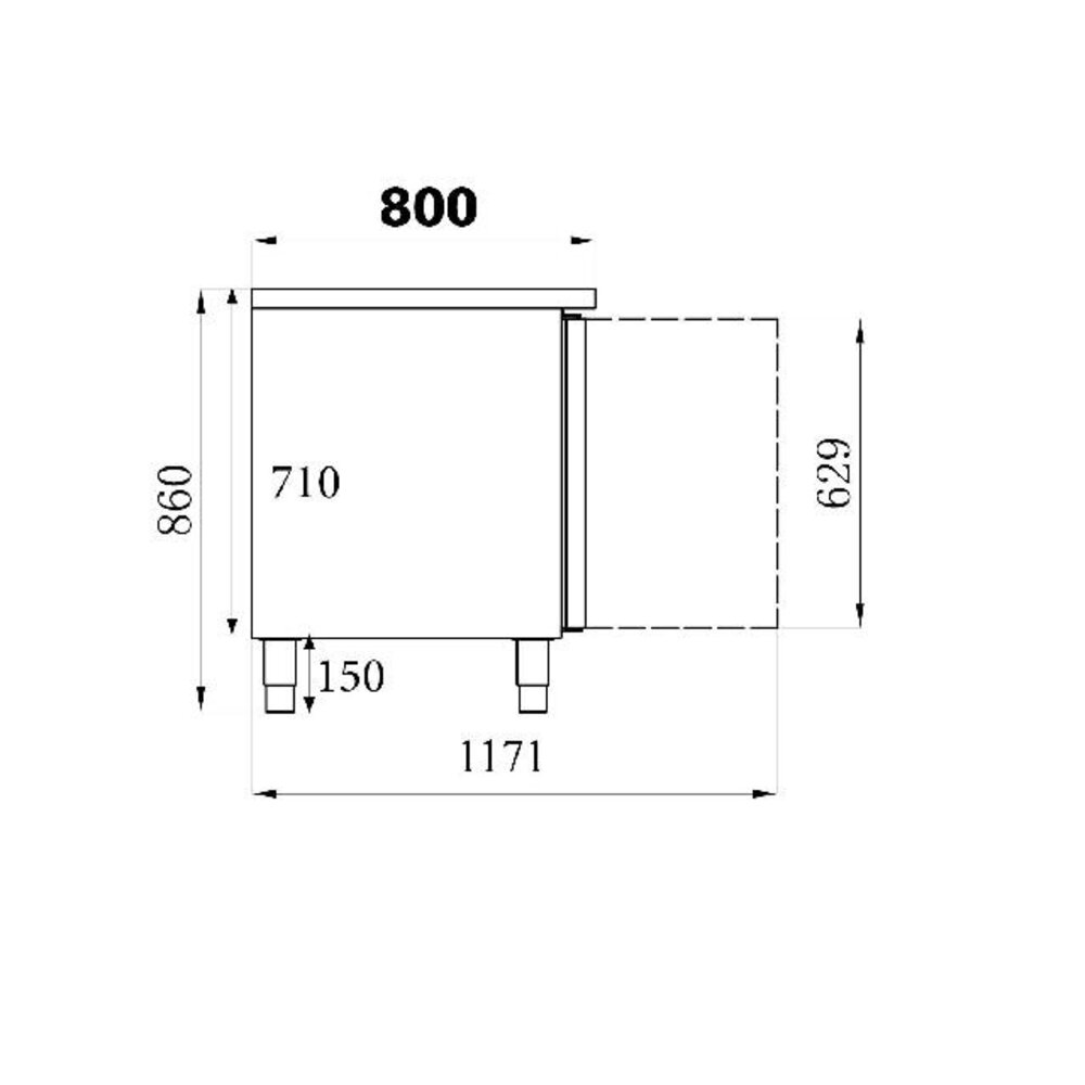 Combisteel Bakkerskoelwerkbank 2 deurs | 7450.1215