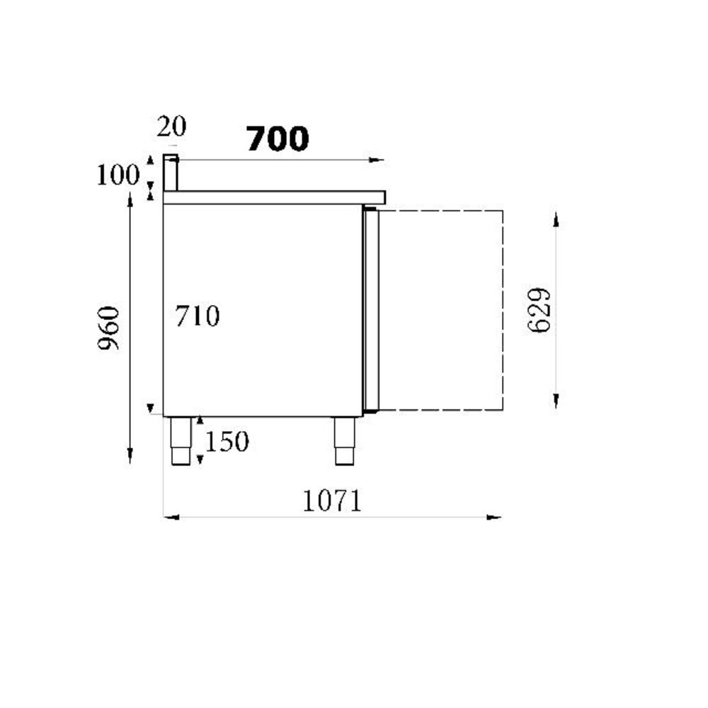 Combisteel Koelwerkbank rand 4 deurs | 7450.0784 Combisteel Koelwerkbank rand 4 deurs | 7450.0784
