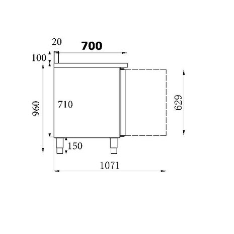 Combisteel Koelwerkbank rand 4 deurs | 7450.0784 Combisteel Koelwerkbank rand 4 deurs | 7450.0784