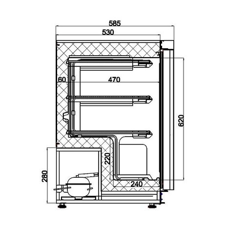 Combisteel Vrieskast rvs 1 deur | 7450.0565 Combisteel Vrieskast rvs 1 deur | 7450.0565
