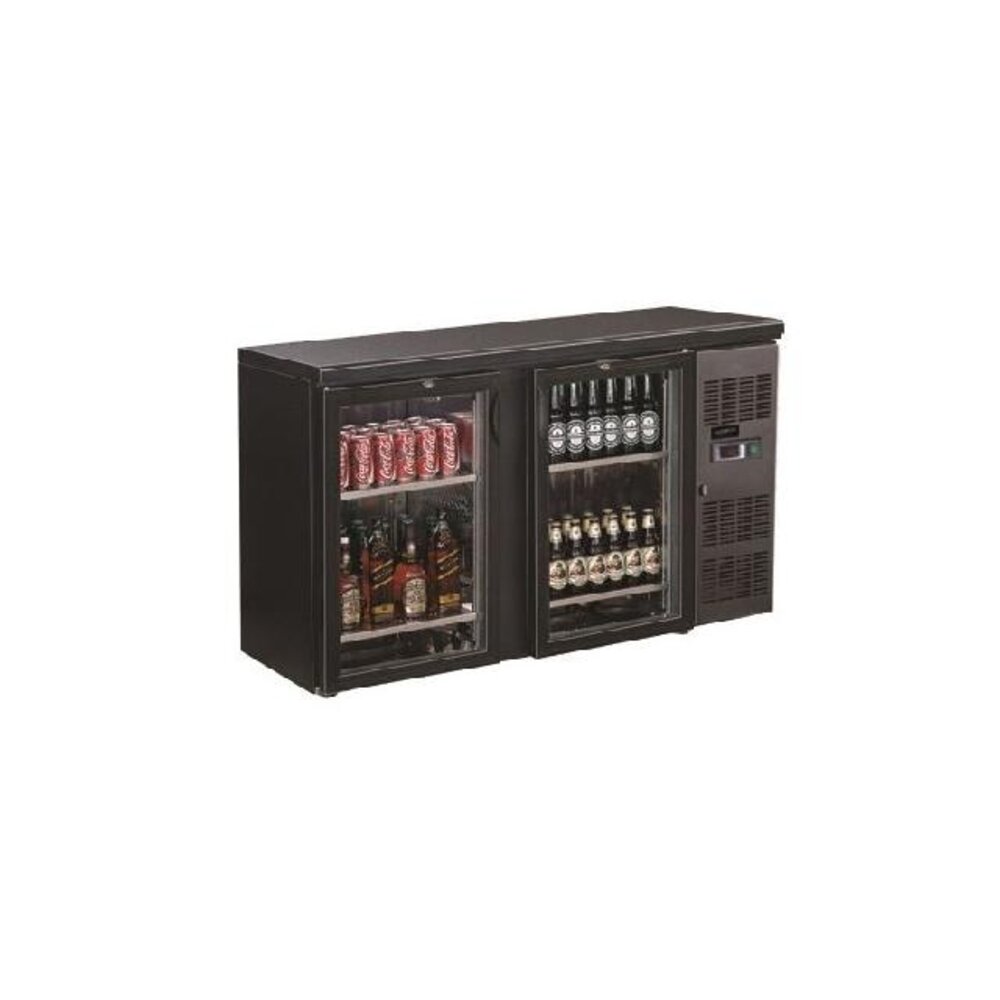 Combisteel Barkoeler zwart 2 glasdeuren | 7450.0335 Combisteel Barkoeler zwart 2 glasdeuren | 7450.0335