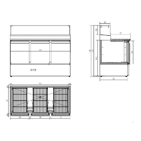 Combisteel Pizzawerkbank 3 deuren | 7450.0220 Combisteel Pizzawerkbank 3 deuren | 7450.0220