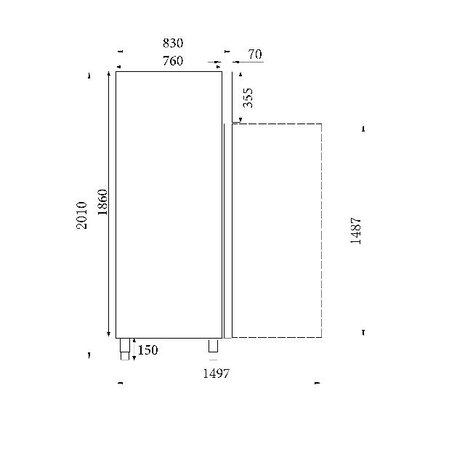 Combisteel Koelkast rvs 1 glasdeur | 7450.0152 Combisteel Koelkast rvs 1 glasdeur | 7450.0152