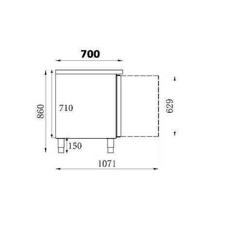 Combisteel Vrieswerkbank 3 deurs | 7450.0083 Combisteel Vrieswerkbank 3 deurs | 7450.0083