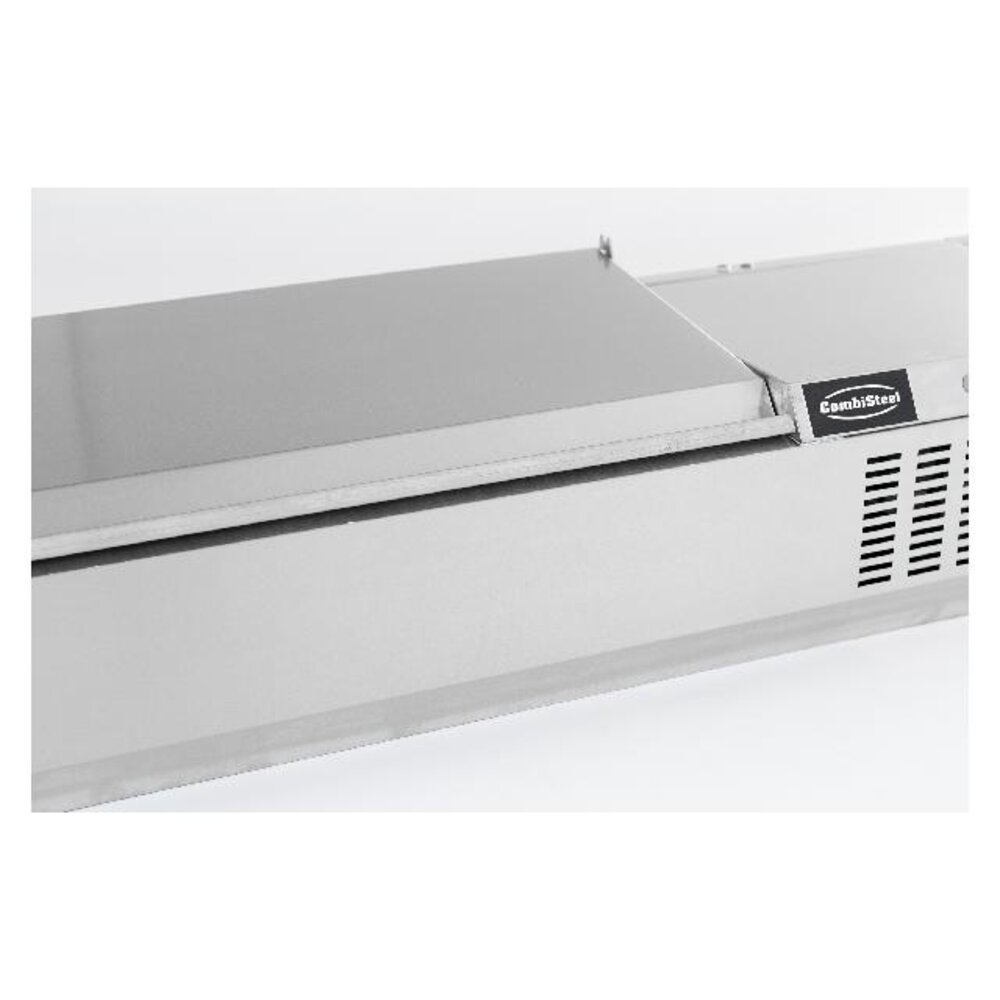 Combisteel Opzetvitrine rvs deksel 1 4 gn x 5 | 7450.0025