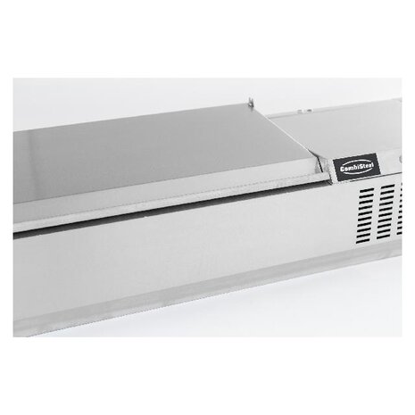 Combisteel Opzetvitrine rvs deksel 1 4 gn x 5 | 7450.0025